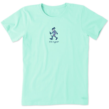 Life Is Good Crusher Tee Hike Jackie T-Shirt - Womens, Bermuda Blue, Large, 56523-L