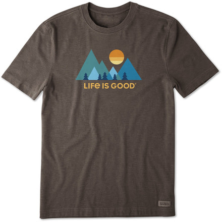 Life Is Good Crusher Tee Minimalist Landscape T-Shirt - Mens, Heather Rich Brown, Extra Large, 55402-XL