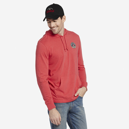 Life Is Good Hooded Crusher Long Sleeve Stay True Coin T-Shirt - Mens, Heather Americana Red, Medium, 55456-M