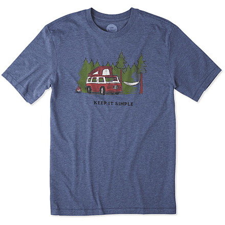 Life Is Good Keep it Simple Camper Cool Tee Mens, Darkest Blue, Large, 53642-L