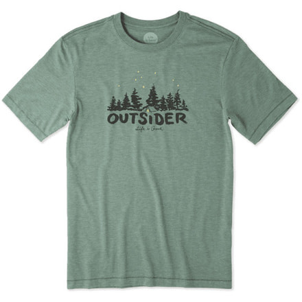 Life Is Good Outsider Cool Tee, Forest Green, Medium, 53637-M