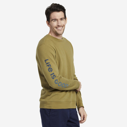 Life Is Good Simply True Crew T-Shirt - Mens, Fatigue Green, Small, 55167-S