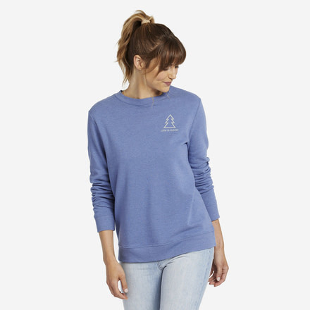 Life Is Good Simply True Crew T-Shirt - Womens, Vintage Blue, Large, 55109-L