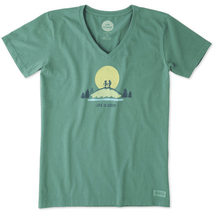 Life Is Good Vista Hike Crusher Tee Womens, Forest Green, Medium, 54051-M