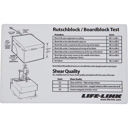 Life-Link Snow Pit Card/rutschblock 370022