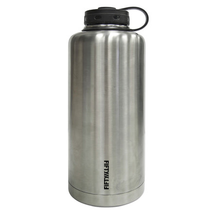 Lifeline Double-Wall Vacuum-Insulated 64 oz Growler - Barrel Style-Stainless