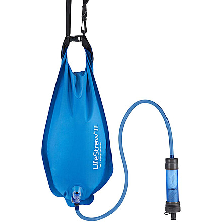 LifeStraw Flex Water Filter with Gravity Bag, Dusty Mountain Blue, 3 liters, LSFX01GB01