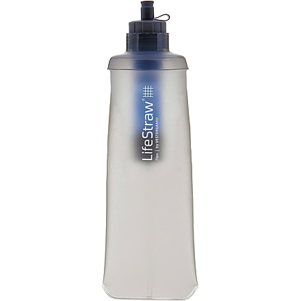 LifeStraw Flex with Collapsible Squeeze Bottle, Gray, LSFX01BK01