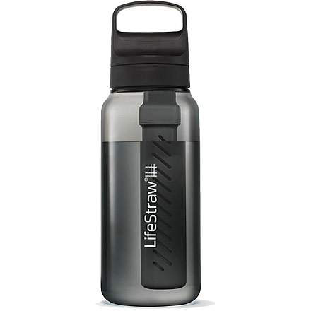 LifeStraw Go Series 1 L Water Bottle w/Filter, Nordic Noir, 1 Liter, LGV41LGYWW