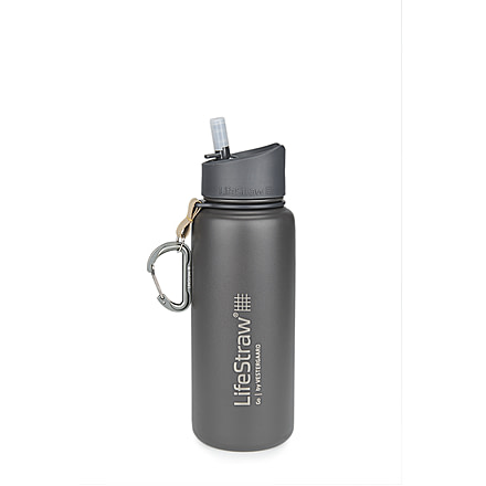 LifeStraw Go Stainless Steel Water Filter Bottle, Gray, One Size, LSGOSSGR01