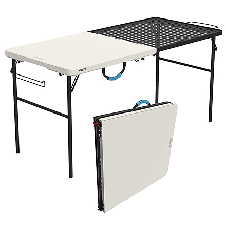 Lifetime Products 5-ft Fold-in-Half Camping Table, White, 280875