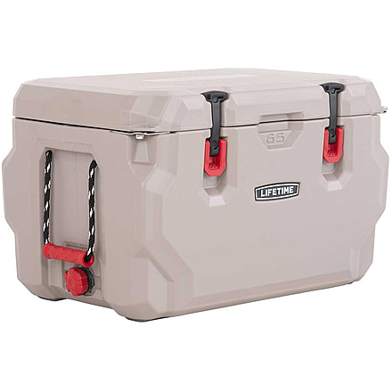 Lifetime Products 65 Quart High Performance Cooler, Khaki/Red, 91070