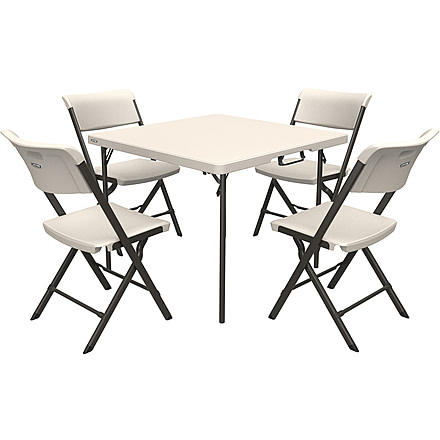 Lifetime Products 37-Inch Fold-In-Half Table and 4 Chairs Set