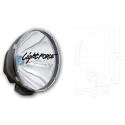 Lightforce Driving Light Xgt 240, Single Unit 12 Volt 100 Watt, DL240XGT-GJQC