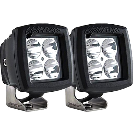 Lightforce Performance Lighting 2 in Rok40 Dual Row 10W Chips Flashlight, Flood Beam Pair W/ Harness, Black, ROK40FPK