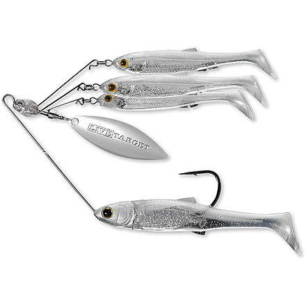 Live Target BaitBall Spinner Rig, 5/0 Hook, Pearl White/Silver, Large, 3/4oz, MNSR21LG855