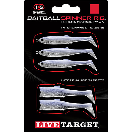 Live Target BaitBall Spinner Rig Interchange Pack, Crystal Mylar, Large, SRIP03LG149