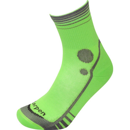 Lorpen T3 Running Mid Crew Socks - Mens, Green/Charcoal, Extra Large, X3OSM-2620-XL