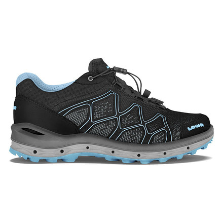 Lowa Aerox GTX Lo Surround Hiking Boots - Womens, Black/Ice Blue, 6.5, Medium, 3206259972-6.5