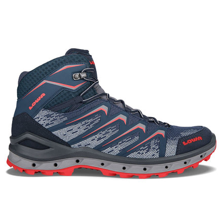 Lowa Aerox GTX Mid Surround Hiking Shoe - Mens, Navy/Red, 9, Medium, 3106076941-NAVRED-M090
