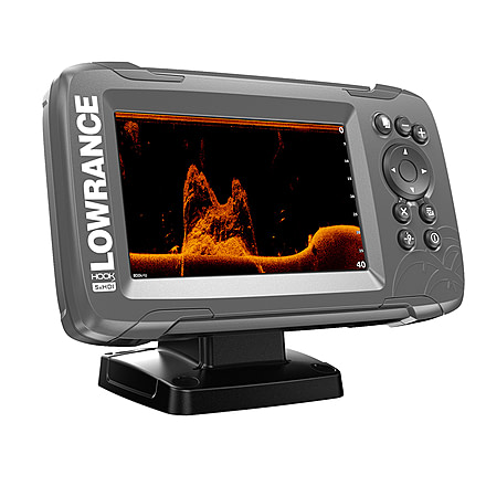 Lowrance 5&quot; GPS SplitShot Fishfinder w/Track Plotter Transom Mount SplitShot Transducer HOOK²-5x 67570