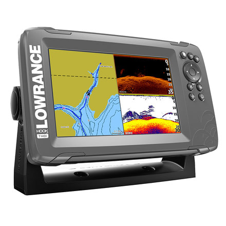 Lowrance 7&quot; Chartplotter/Fishfinder SplitShot Transom Mount Transducer w/Built-In US Inland Charts HOOK²-7 67558
