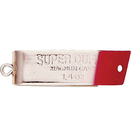 Luhr Jensen Super Duper Casting/Trolling Spoon, 1in, 1/16oz, Nickel &amp; Red Head, 1303-500-0130