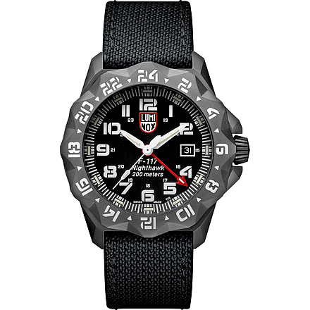 Luminox F-117 Nighthawk Watches, Black/White, 45 mm, 6421