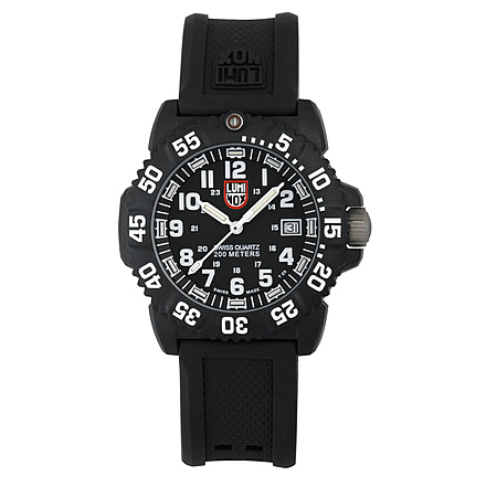 LUMINOX Navy Seal Colormark Watch, Black/White, 38mm A.7051