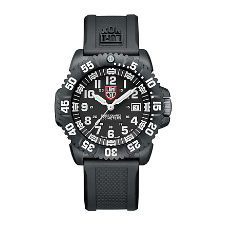 LUMINOX Navy Seal Colormark Watch, Black/White, 44mm A.3051