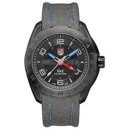 LUMINOX SXC Steel GMT Watch, Black/Gray, 45.5mm A.5121.GN