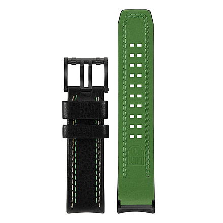 Luminox Watches Leather Strap, 26 mm, Black/Green, leather-strap-26-mm