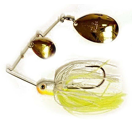 Lunker Lure Gen II Hawg Caller, Colorado Double Blade, Chartreuse/White, Gold/Gold, GPW12