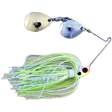 Lunker Lure Proven Winner Double Colorado Blade Spinnerbait, Chartreuse White Head/Chartreuse White Skirt, 1/4oz, PW6014
