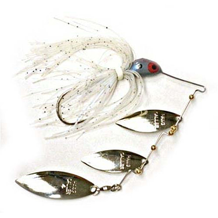 Lunker Lure Proven Winner Triple Willow Blade Spinnerbait, Blue Glimmer, Nickel, 1/2oz, PW146