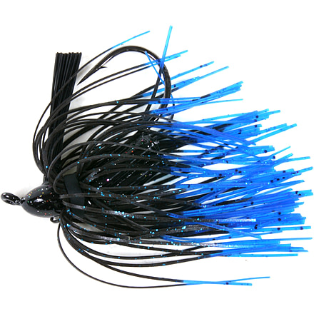 Lunker Lure Triple Rattle Jig, 3/8 oz, Black/Blue Tip, 5338-4015