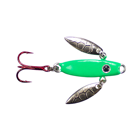 Lunkerhunt Lead Icy Glide Bait, Fluorescent Green Glow, 1.13in &amp; 1/8 oz, IG04