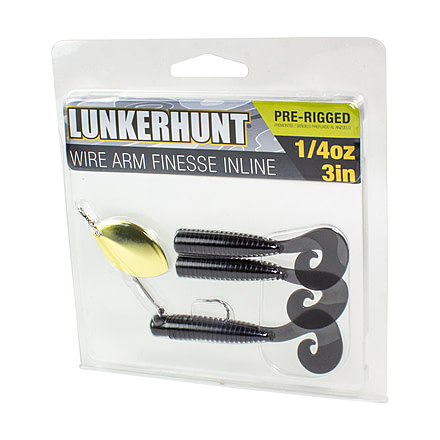 Lunkerhunt Wirearm Finesse Kit - Inline Spinner, Black, 3in &amp; 1/4 oz, WAFKIS05