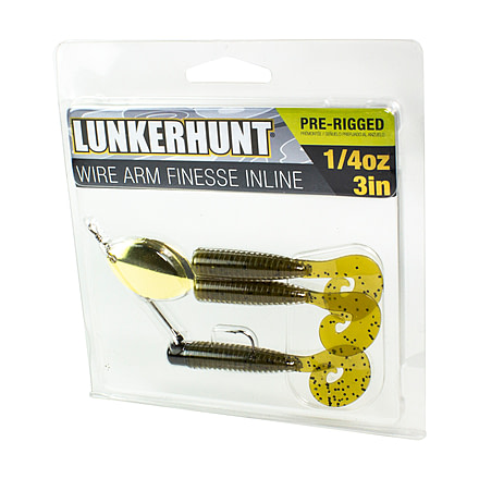 Lunkerhunt Wirearm Finesse Kit - Inline Spinner, Green Pumpkin, 3in &amp; 1/4 oz, WAFKIS01