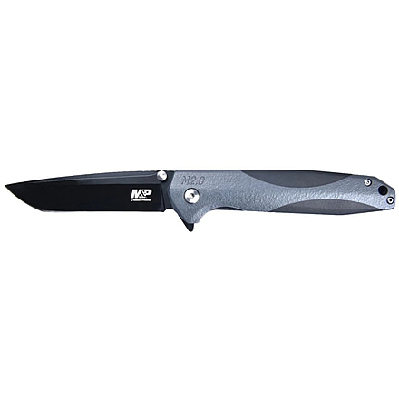 M&P 2-Tone Clip Folder Knife, 3.4in, 8Cr13MoV Steel Blade, 4.75in, Rubberized Handle, 1100080