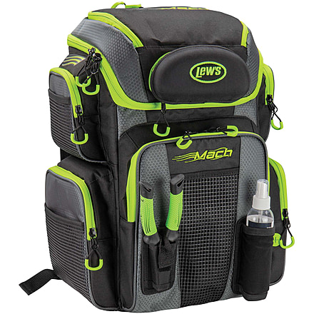 Lew’s MACH HatchPack Tackle Bag, Rugged Build, 7 Compartments, 5 Pouches, 1 Utility Box, Black/Green, LMHP