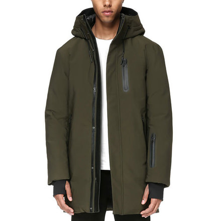 Mackage Chano Hip Length Powder Touch Down Coat - Men's, Army, 44, CHANO-ARMY-44