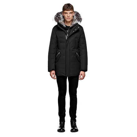 Mackage Edward-X Hip Length Down Winter Parka With Fur - Mens, Black, 46, EDWARD-X-BLACK-46