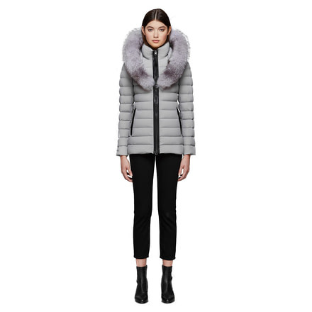 Mackage Kadalina-X Light Down Jacket With Fur Trimmed Collar - Womans, Mineral, Small, KADALIINA-X-MINERAL-S