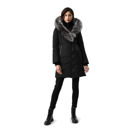 Mackage Kay Down Coat - Womens, Black / Silverfox Fur, Medium, Kay-XR-Black/Silver-M