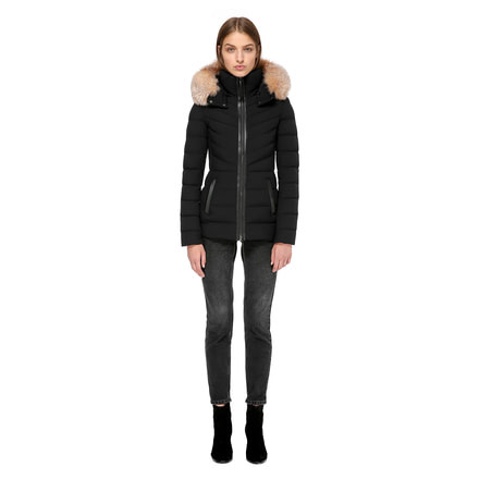 Mackage Patti-X Lightweight Down Jacket with a Removable Hood - Womens, Black, Extra Large, PATTI-X-BLACK-XL
