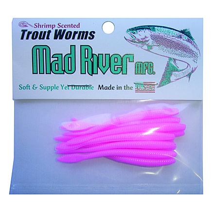 Mad River Trout Worm Worm, 10, 2 1/2in, Bubble Gum, TW-01