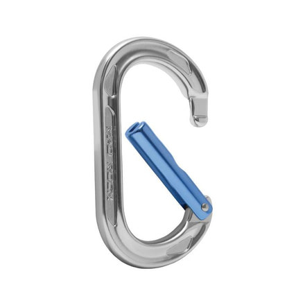 Mad Rock Oval Tech Straight Carabiner, Silver/Blue 870559020190