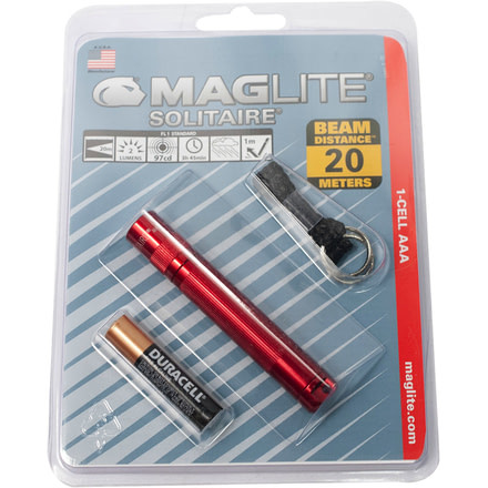 MagLite Solitaire AAA 1-Cell Incandescent Flashlight, Red, Blister Pack, K3A036