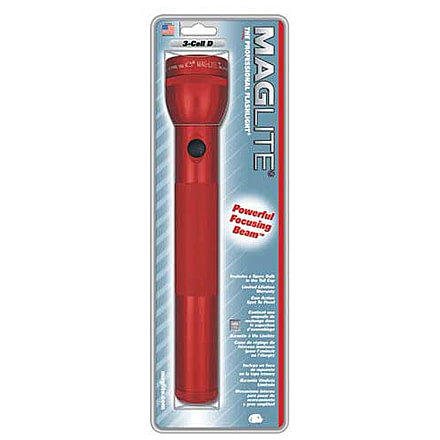 MagLite Standard 3 Cell D LED Flashlight, Red, Blister Pack, S3D036